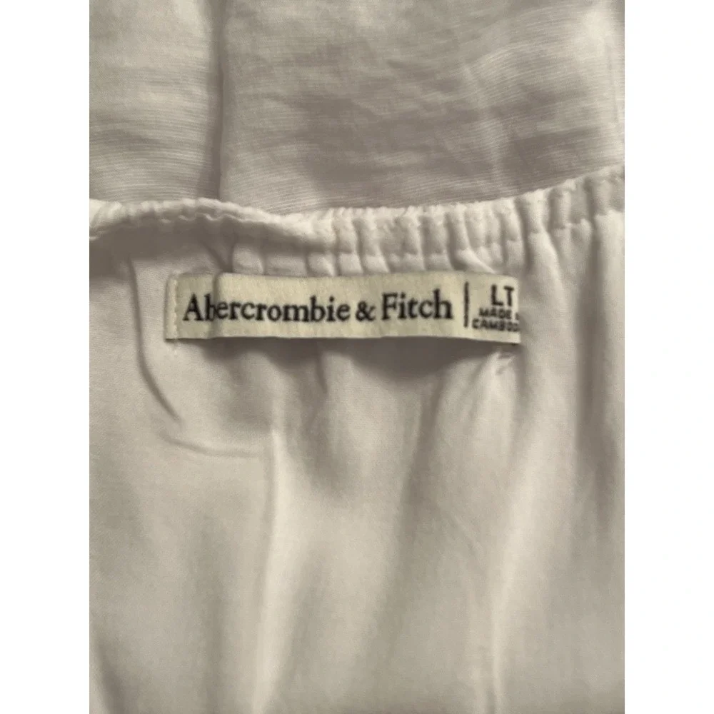 Abercrombie & Fitch White Tiered Cutout Maxi Dress Size Large‎ Tall Prairie Boho